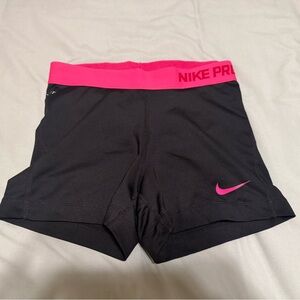Nike Women's Athletic Shorts Black with Pink Accents